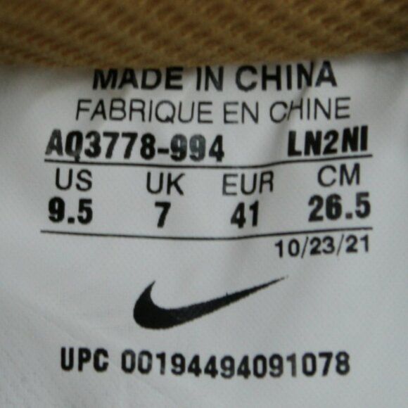 Nike Ladies 9.5 Air Force 1 AF1 Blue Gold/yellow White Shoes Sneakers AQ3778-994 - Picture 8 of 12